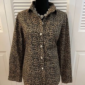JCrew cheetah print long sleeve blouse